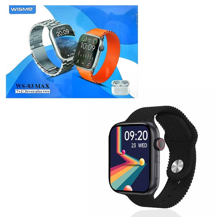 ساعت هوشمند و ایرپاد مدل Wisme WS-83 MAX به همراه ایرپاد و 7 عدد بند