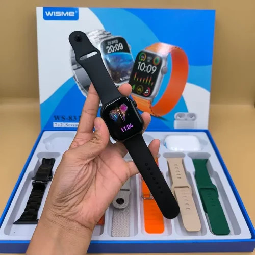ساعت هوشمند و ایرپاد مدل Wisme WS-83 MAX به همراه ایرپاد و 7 عدد بند