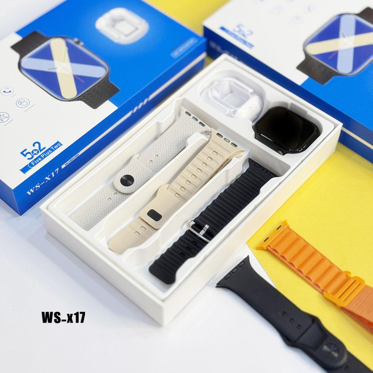ساعت هوشمند ویسمی مدل WS-X17 به همراه ایرپاد شیشه ای و 5 عدد بند