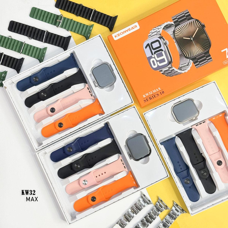 ساعت هوشمند KEQIWEAR مدل KW32 Max به همراه 7عدد بند