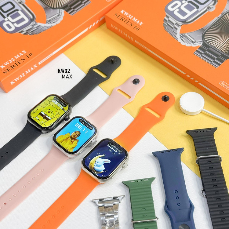 ساعت هوشمند KEQIWEAR مدل KW32 Max به همراه 7عدد بند
