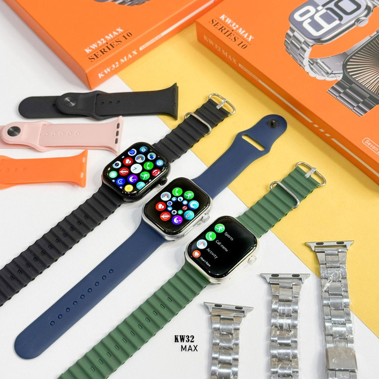 ساعت هوشمند KEQIWEAR مدل KW32 Max به همراه 7عدد بند