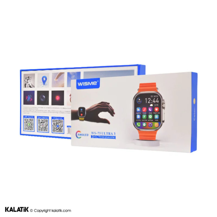 ساعت هوشمند ویسمی مدل WS-75 ULTRA 3 به همراه 3 عدد بند