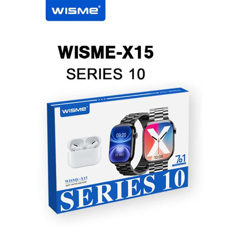 ساعت هوشمند ویسمی مدل WISME-X15 به همراه ایرپاد و 7 عدد بند