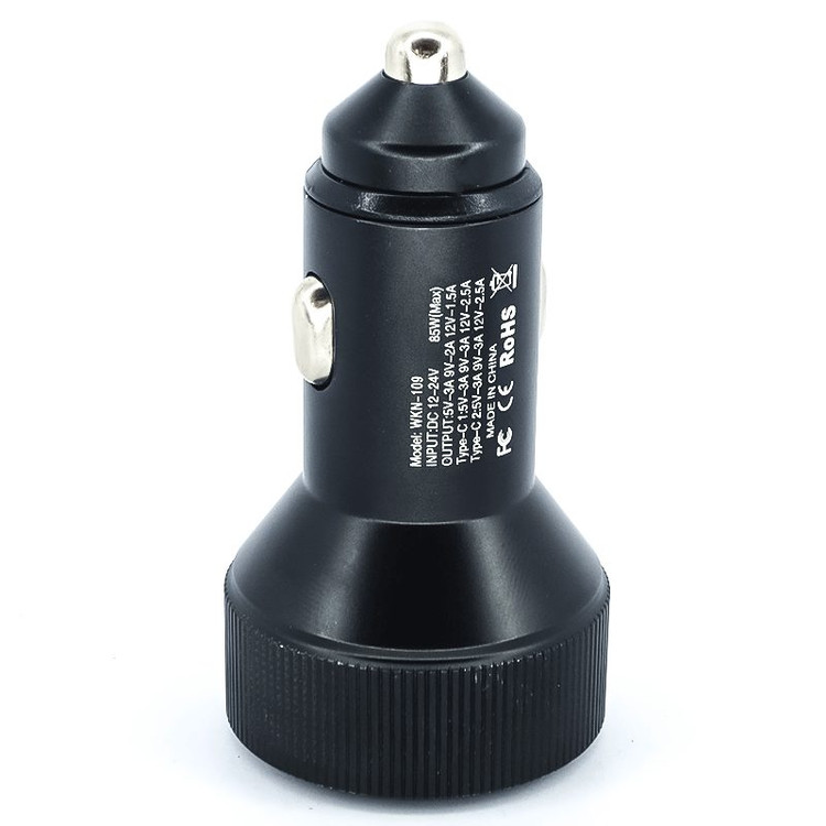 شارژر فندکی 3 پورت 85 وات فست شارژ WKN-109 85W